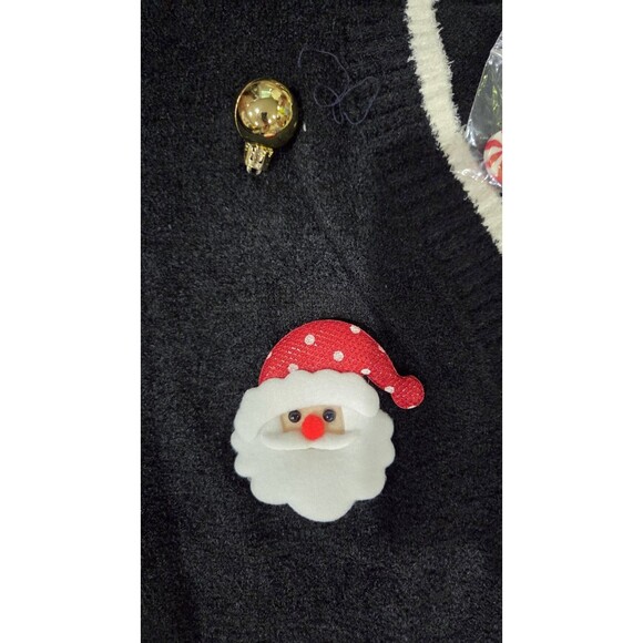 NEW No Comment Girl's Christmas Holiday Cardigan/UglySweater- Large 14-Santa B9 - Picture 5 of 10